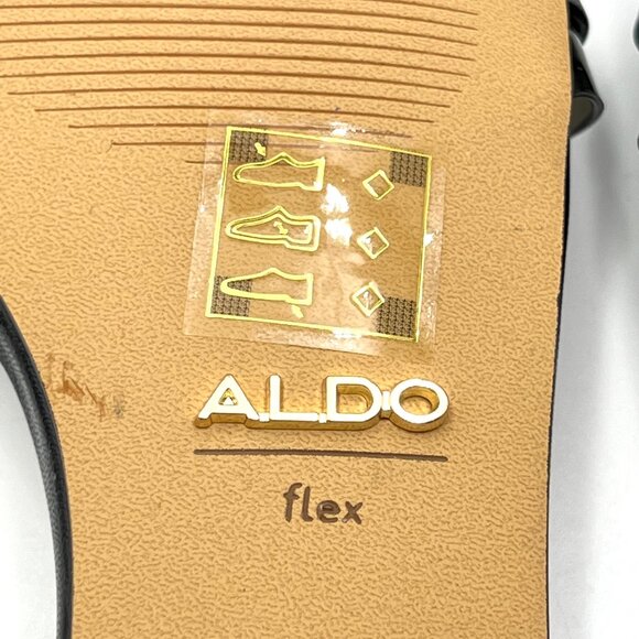 Aldo Womens Size 6.5M Black Low Block Open Toe Slingback Heels Sandals Shoes - Picture 10 of 12